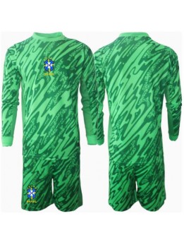 Brasilien Målvakt Replika Hemmakläder Barn Copa America 2024 Långärmad (+ byxor)